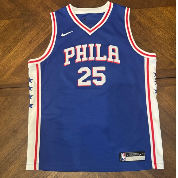 Nike Philadelphia 76ers Ben Simmons #25 Jersey NBA Basketball Blue L |W1 - Picture 1 of 6